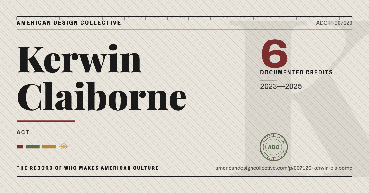 Registry card for Kerwin Claiborne: the ADC seal, Kerwin Claiborne, and how much is on record.