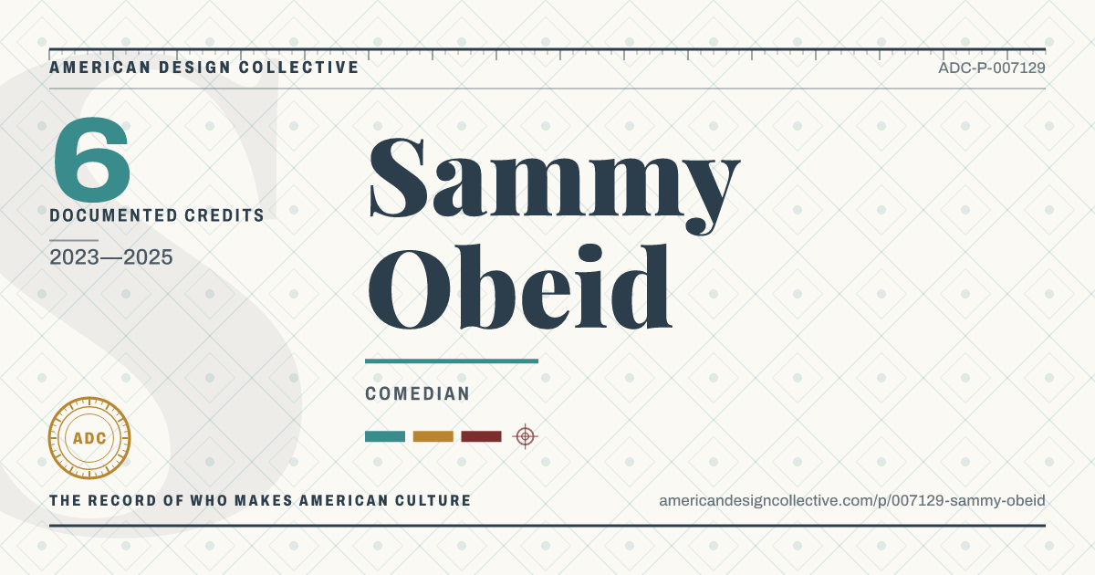 Registry card for Sammy Obeid: the ADC seal, Sammy Obeid, and how much is on record.