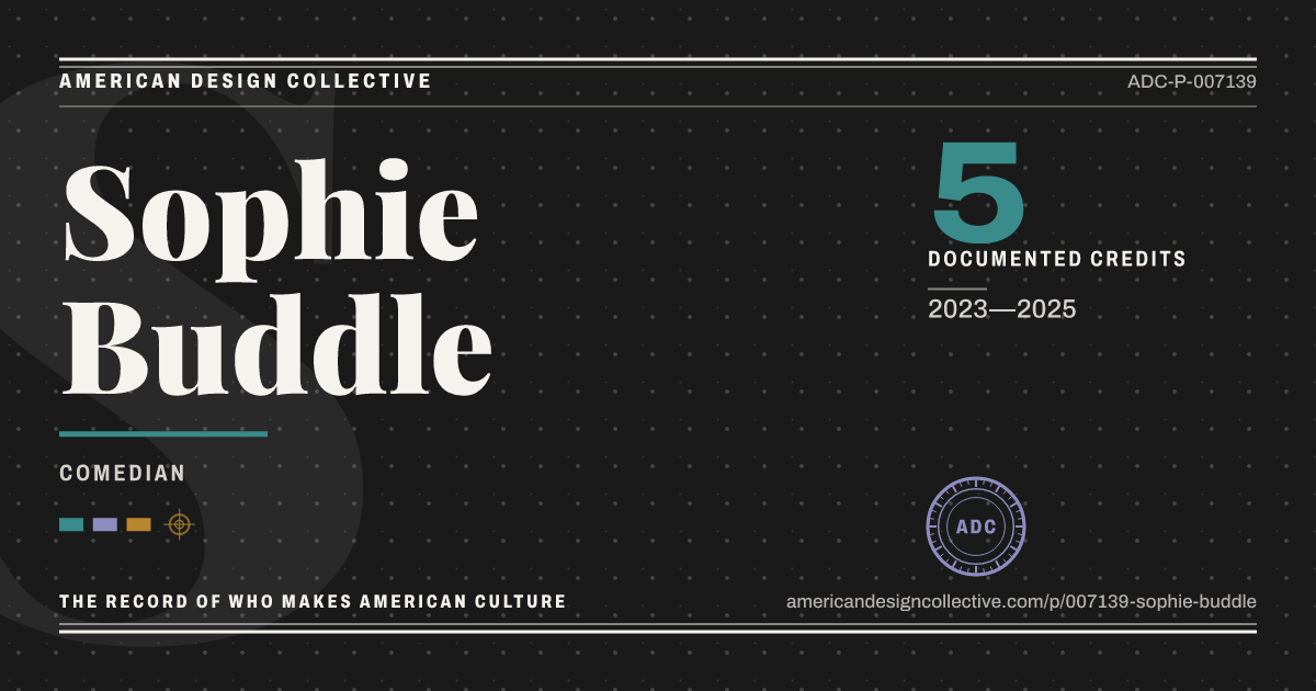 Registry card for Sophie Buddle: the ADC seal, Sophie Buddle, and how much is on record.