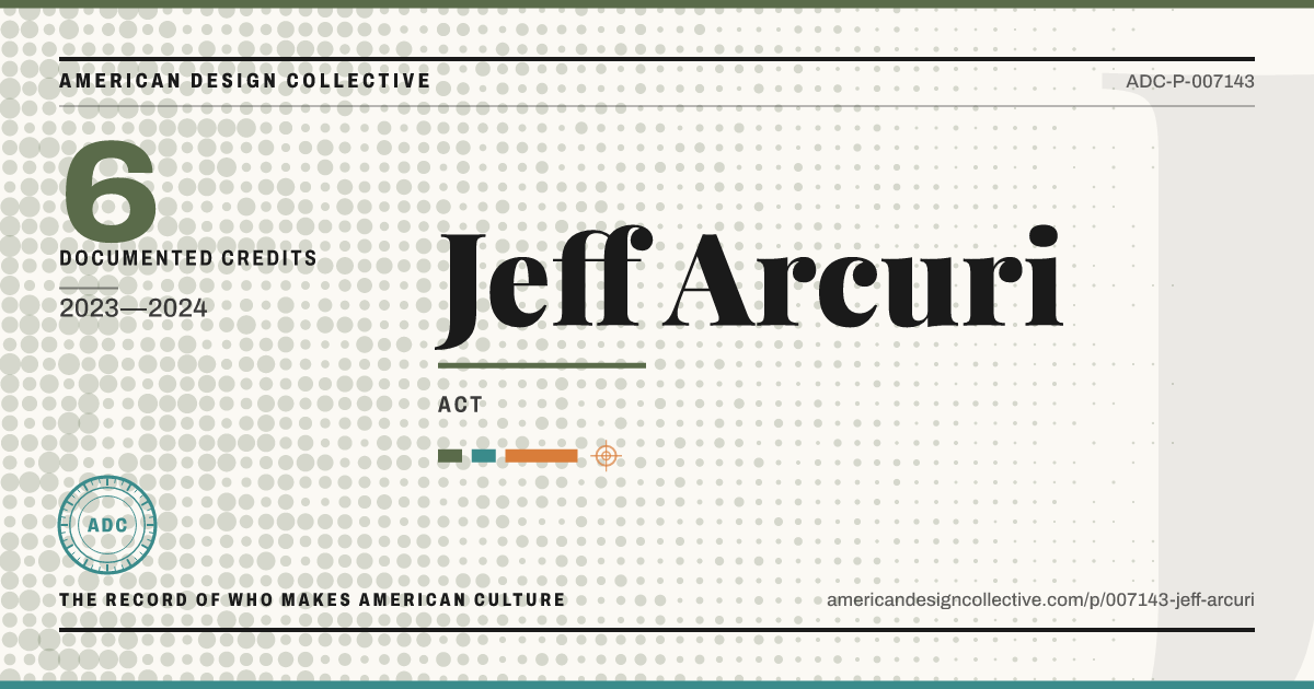 Registry card for Jeff Arcuri: the ADC seal, Jeff Arcuri, and how much is on record.