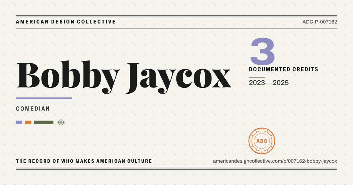 Registry card for Bobby Jaycox: the ADC seal, Bobby Jaycox, and how much is on record.