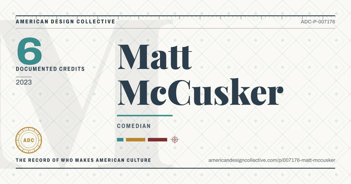 Registry card for Matt McCusker: the ADC seal, Matt McCusker, and how much is on record.