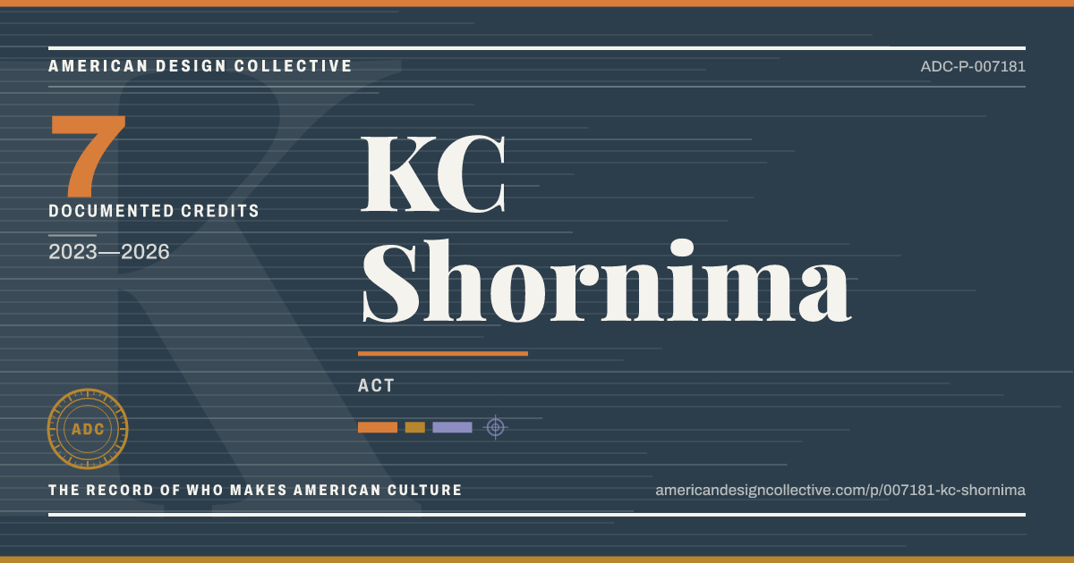 Registry card for KC Shornima: the ADC seal, KC Shornima, and how much is on record.