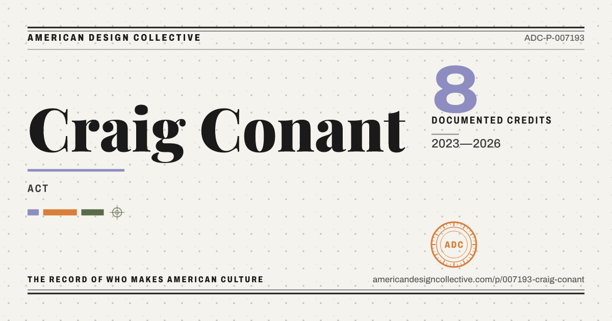 Registry card for Craig Conant: the ADC seal, Craig Conant, and how much is on record.