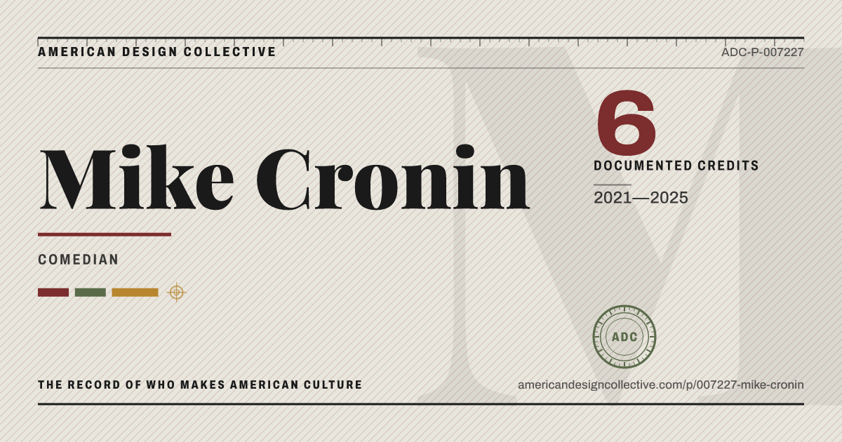 Registry card for Mike Cronin: the ADC seal, Mike Cronin, and how much is on record.
