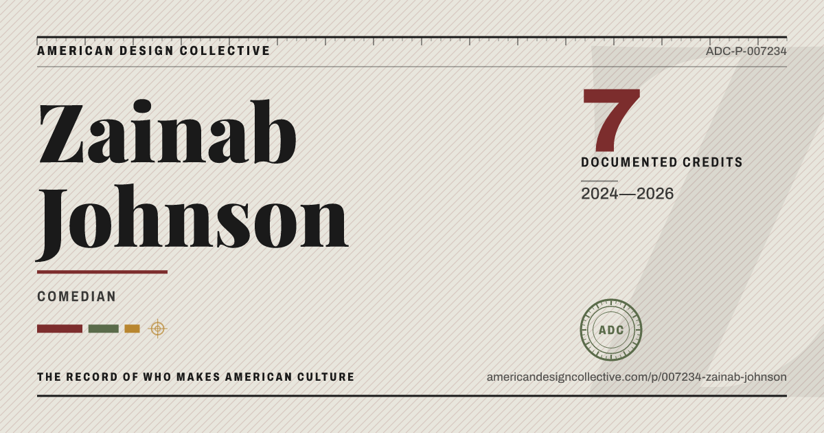 Registry card for Zainab Johnson: the ADC seal, Zainab Johnson, and how much is on record.