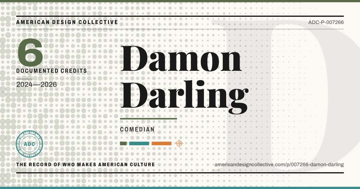 Registry card for Damon Darling: the ADC seal, Damon Darling, and how much is on record.