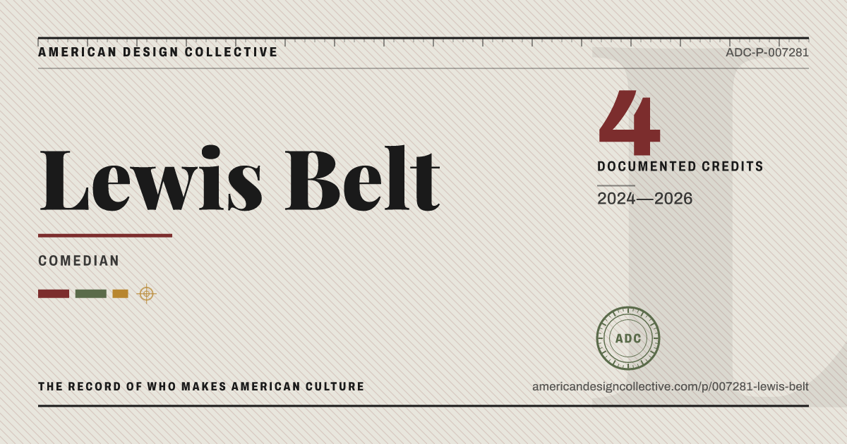 Registry card for Lewis Belt: the ADC seal, Lewis Belt, and how much is on record.