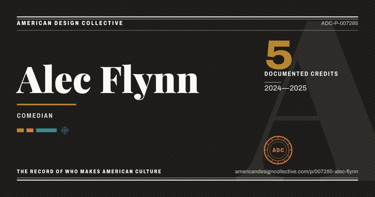 Registry card for Alec Flynn: the ADC seal, Alec Flynn, and how much is on record.