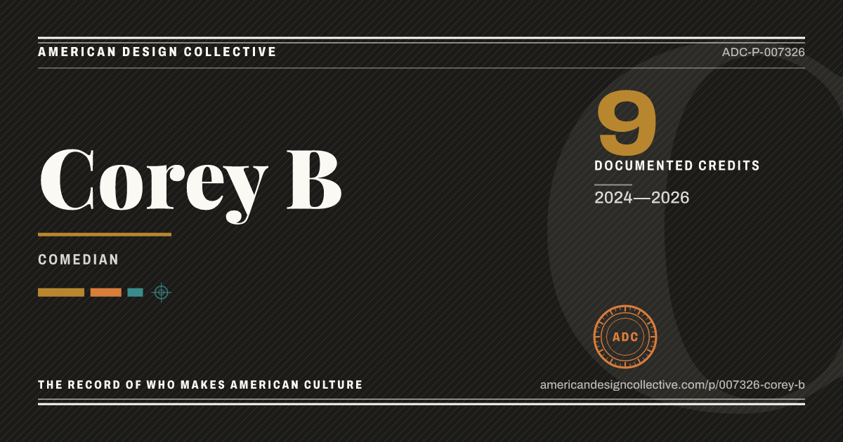 Registry card for Corey B: the ADC seal, Corey B, and how much is on record.
