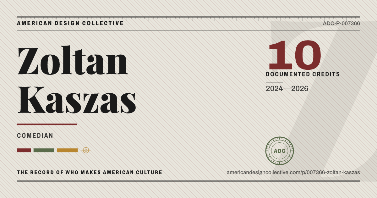 Registry card for Zoltan Kaszas: the ADC seal, Zoltan Kaszas, and how much is on record.