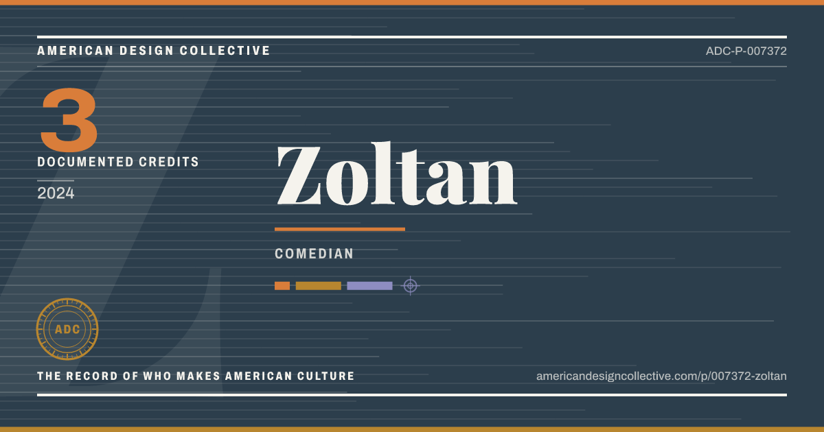 Registry card for Zoltan: the ADC seal, Zoltan, and how much is on record.