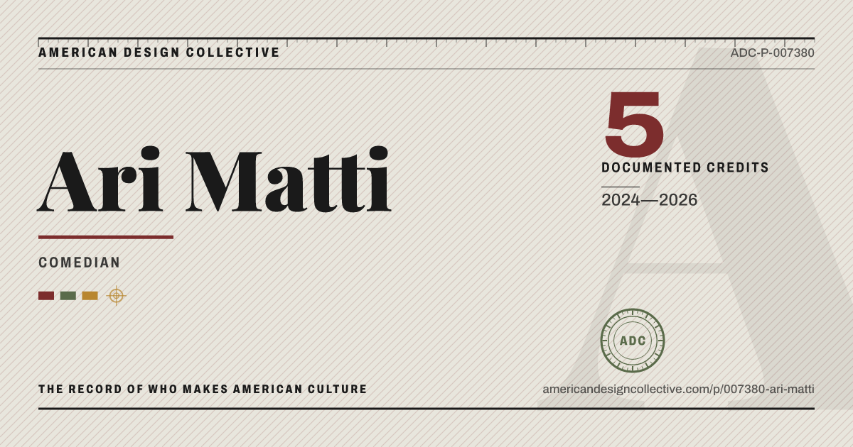 Registry card for Ari Matti: the ADC seal, Ari Matti, and how much is on record.
