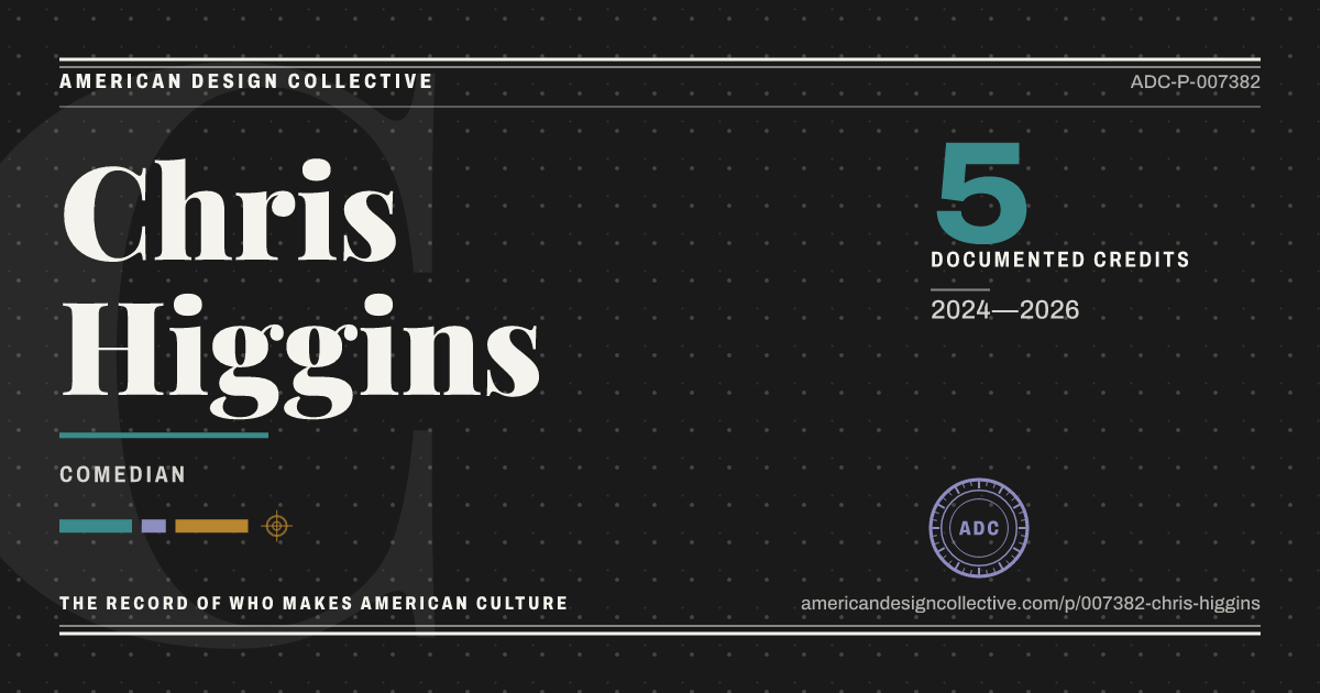Registry card for Chris Higgins: the ADC seal, Chris Higgins, and how much is on record.