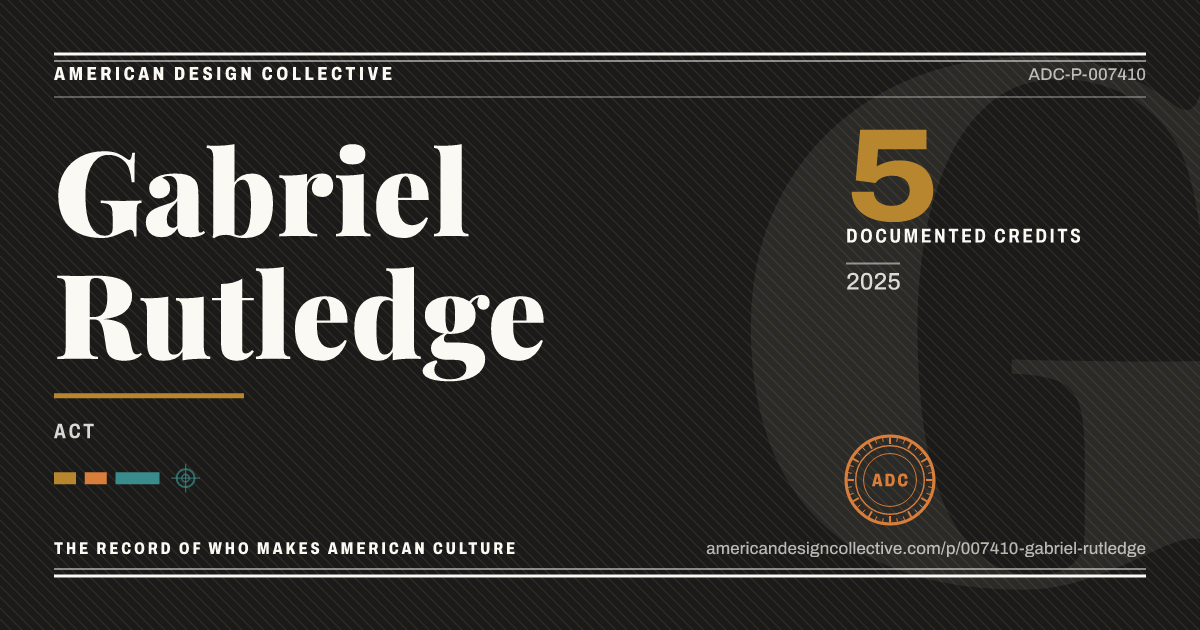 Registry card for Gabriel Rutledge: the ADC seal, Gabriel Rutledge, and how much is on record.