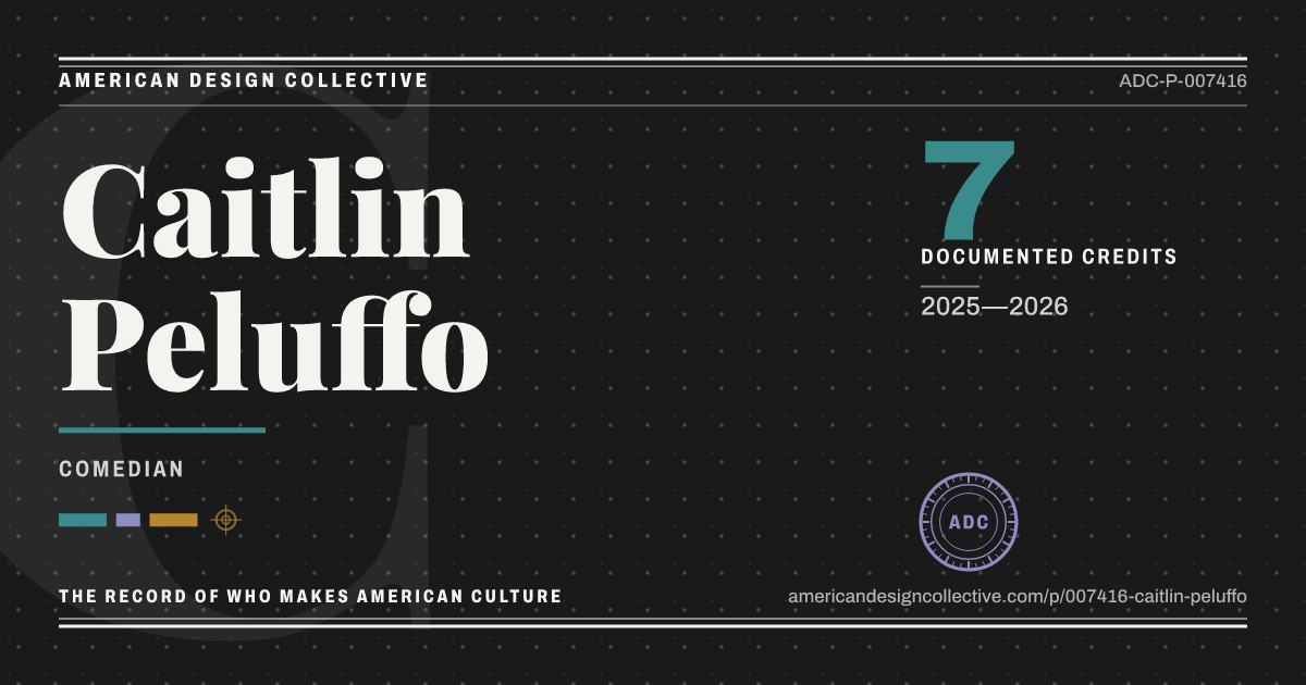 Registry card for Caitlin Peluffo: the ADC seal, Caitlin Peluffo, and how much is on record.