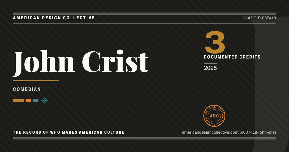 Registry card for John Crist: the ADC seal, John Crist, and how much is on record.