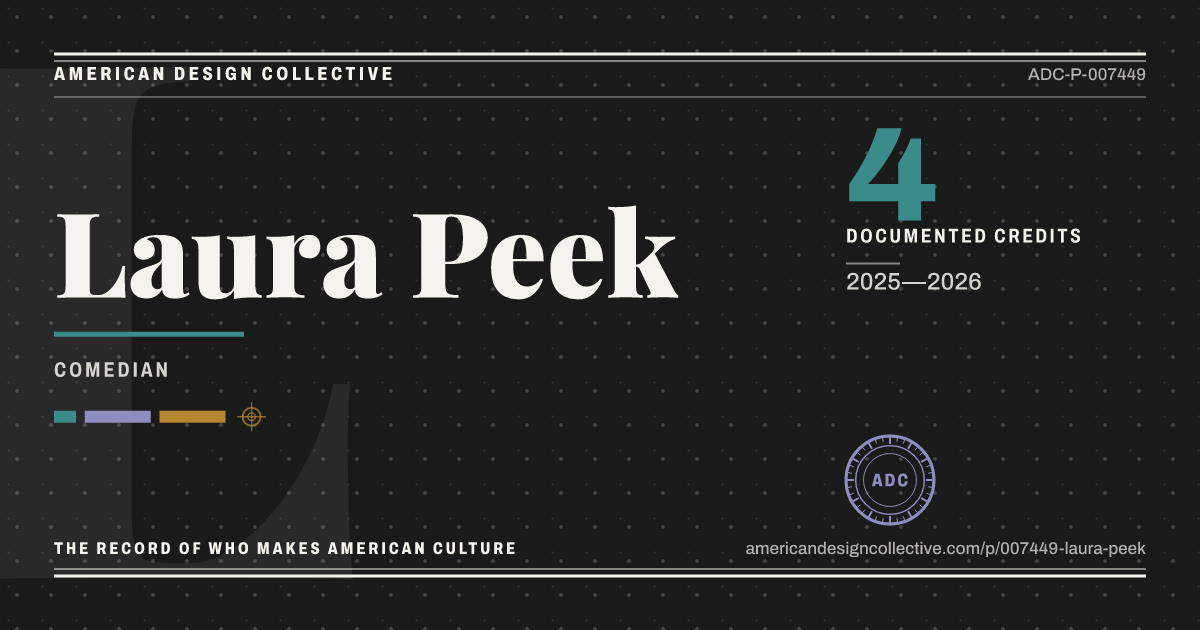 Registry card for Laura Peek: the ADC seal, Laura Peek, and how much is on record.