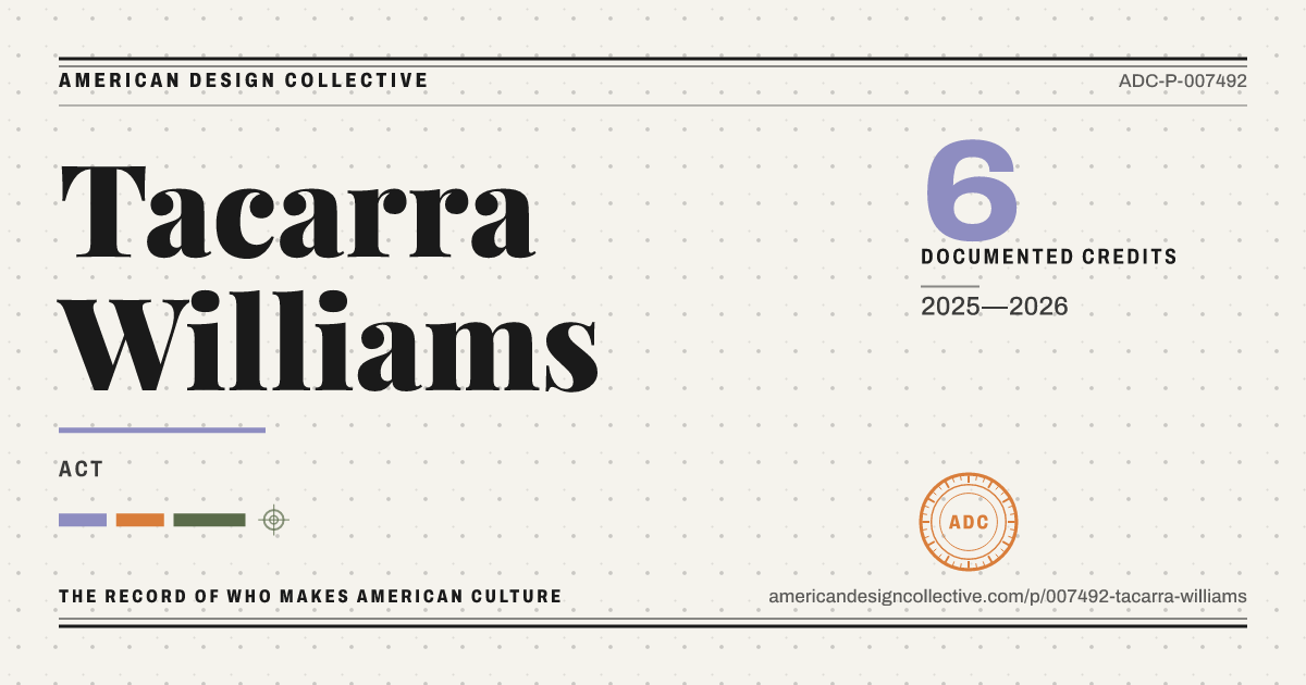 Registry card for Tacarra Williams: the ADC seal, Tacarra Williams, and how much is on record.