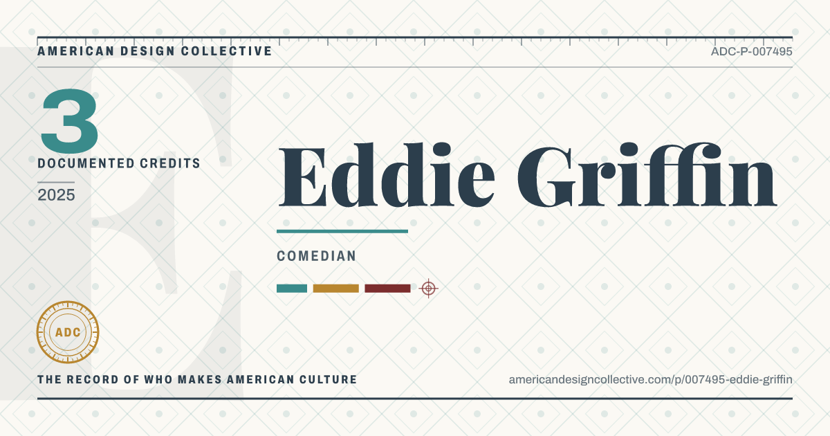 Registry card for Eddie Griffin: the ADC seal, Eddie Griffin, and how much is on record.