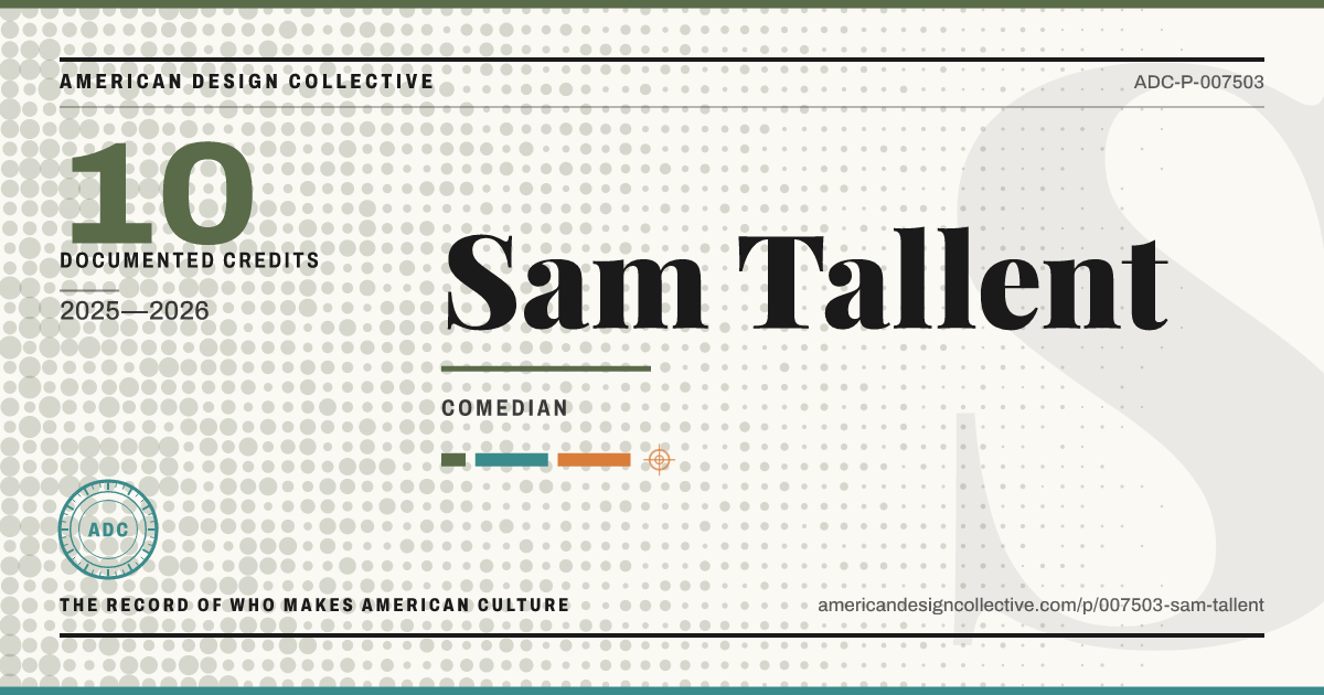 Registry card for Sam Tallent: the ADC seal, Sam Tallent, and how much is on record.