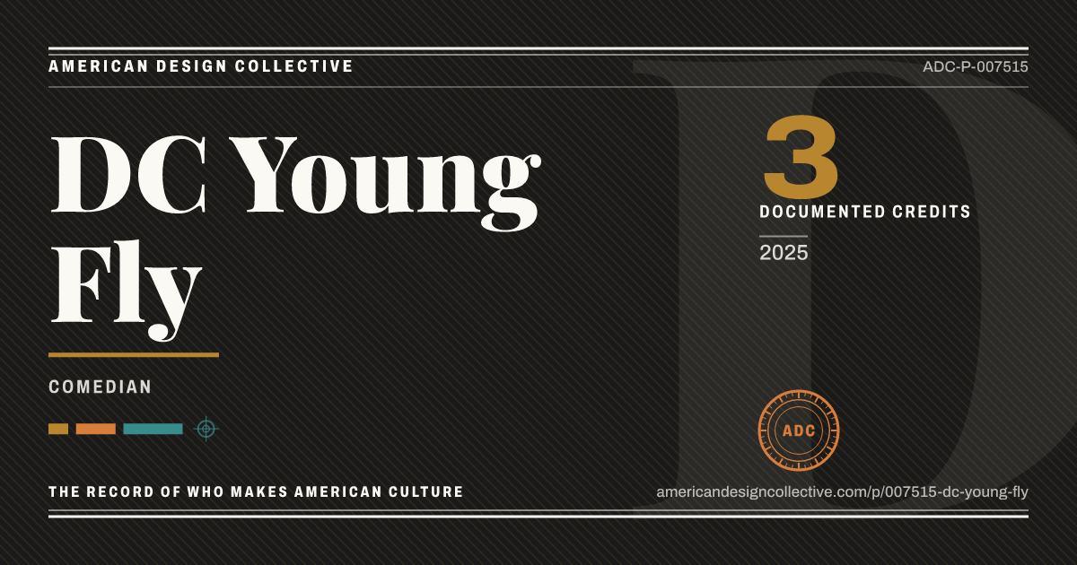 Registry card for DC Young Fly: the ADC seal, DC Young Fly, and how much is on record.