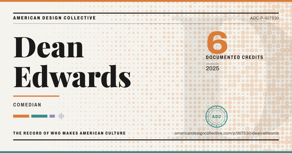 Registry card for Dean Edwards: the ADC seal, Dean Edwards, and how much is on record.