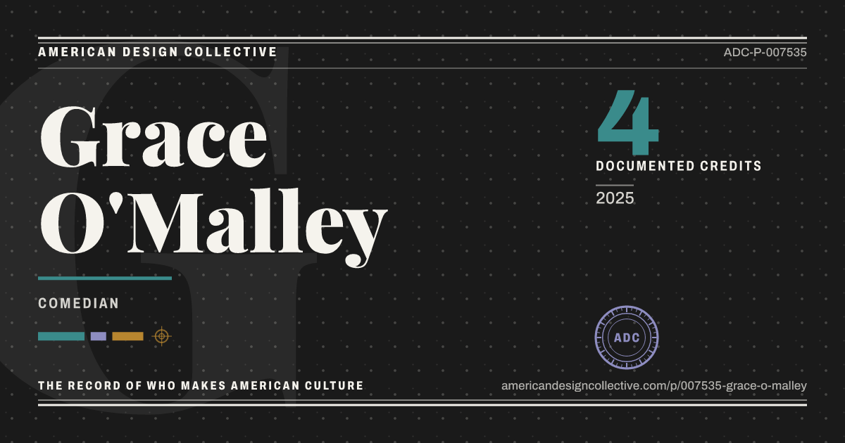 Registry card for Grace O'Malley: the ADC seal, Grace O'Malley, and how much is on record.