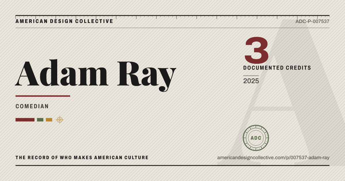 Registry card for Adam Ray: the ADC seal, Adam Ray, and how much is on record.