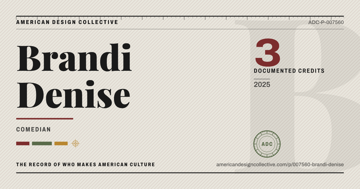 Registry card for Brandi Denise: the ADC seal, Brandi Denise, and how much is on record.