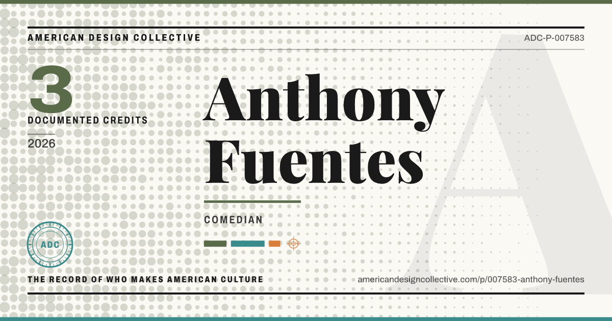 Registry card for Anthony Fuentes: the ADC seal, Anthony Fuentes, and how much is on record.