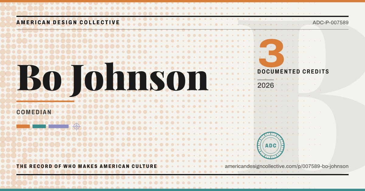 Registry card for Bo Johnson: the ADC seal, Bo Johnson, and how much is on record.
