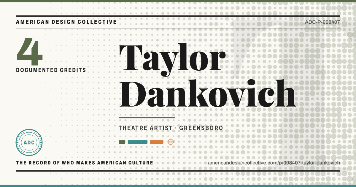 Registry card for Taylor Dankovich: the ADC seal, Taylor Dankovich, and how much is on record.