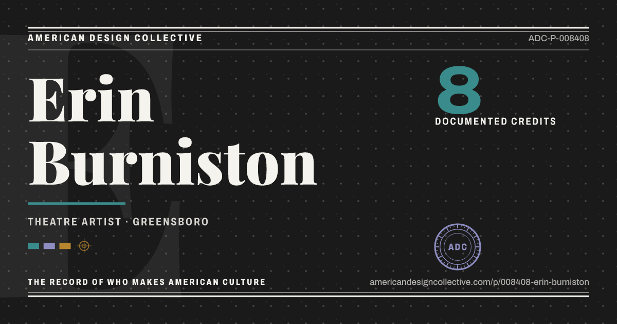 Registry card for Erin Burniston: the ADC seal, Erin Burniston, and how much is on record.