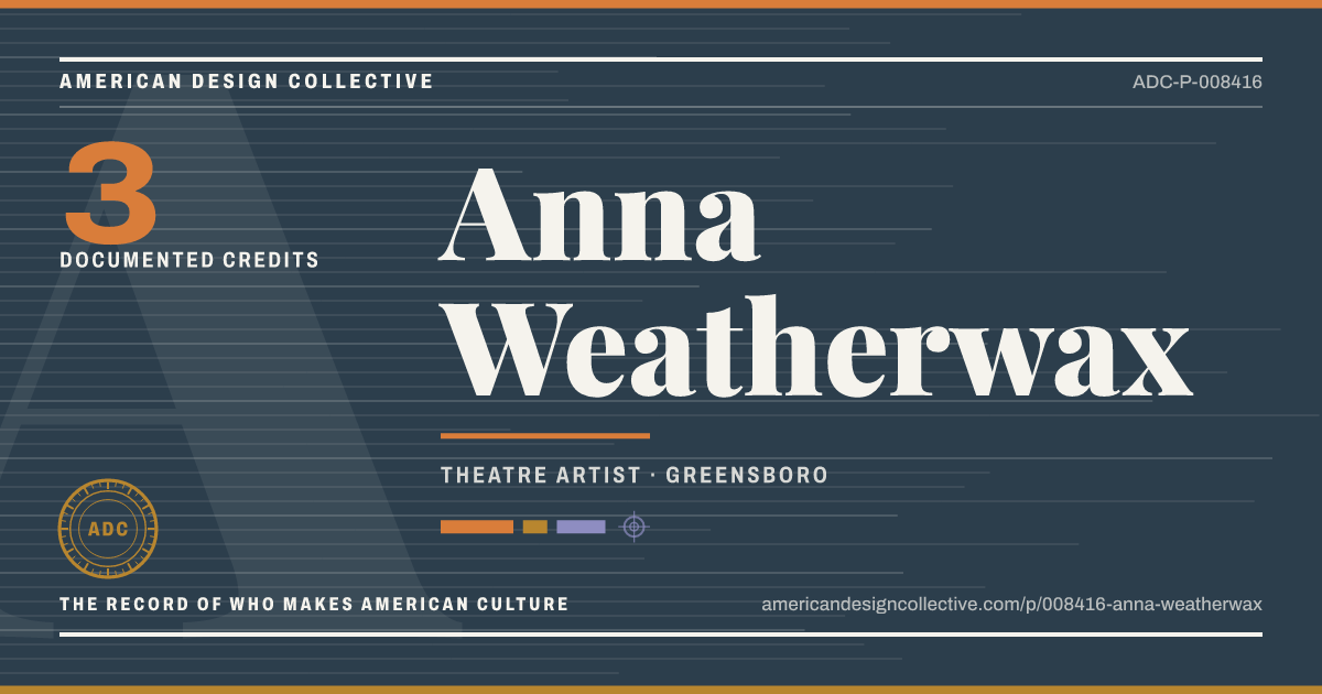 Registry card for Anna Weatherwax: the ADC seal, Anna Weatherwax, and how much is on record.