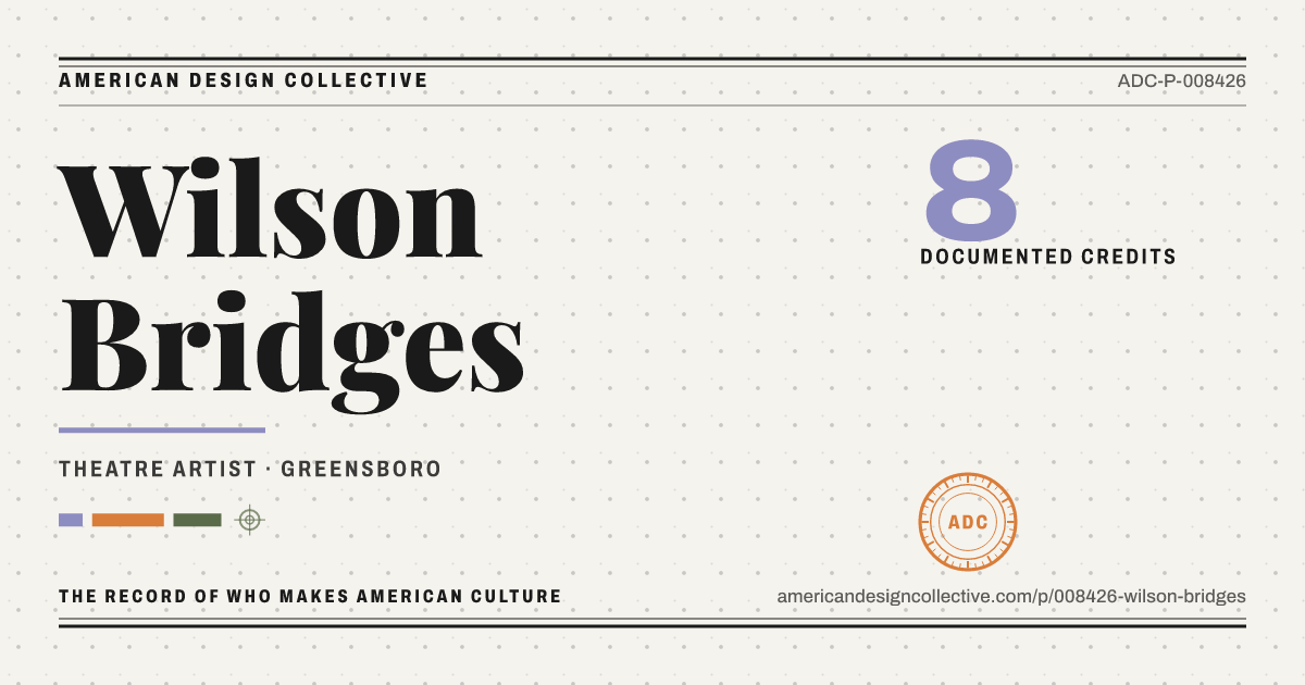 Registry card for Wilson Bridges: the ADC seal, Wilson Bridges, and how much is on record.