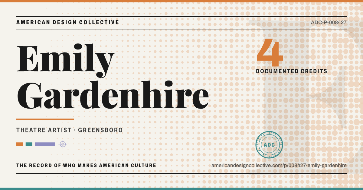 Registry card for Emily Gardenhire: the ADC seal, Emily Gardenhire, and how much is on record.