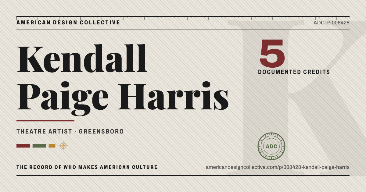 Registry card for Kendall Paige Harris: the ADC seal, Kendall Paige Harris, and how much is on record.