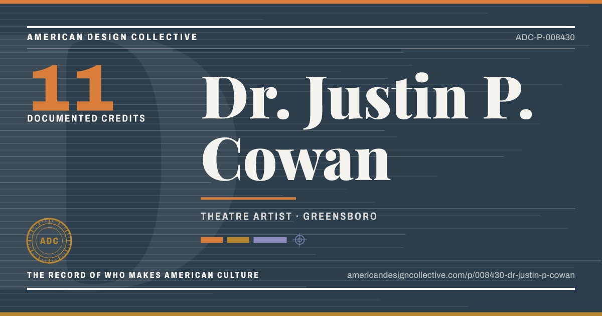 Registry card for Dr. Justin P. Cowan: the ADC seal, Dr. Justin P. Cowan, and how much is on record.