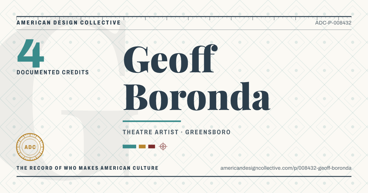 Registry card for Geoff Boronda: the ADC seal, Geoff Boronda, and how much is on record.