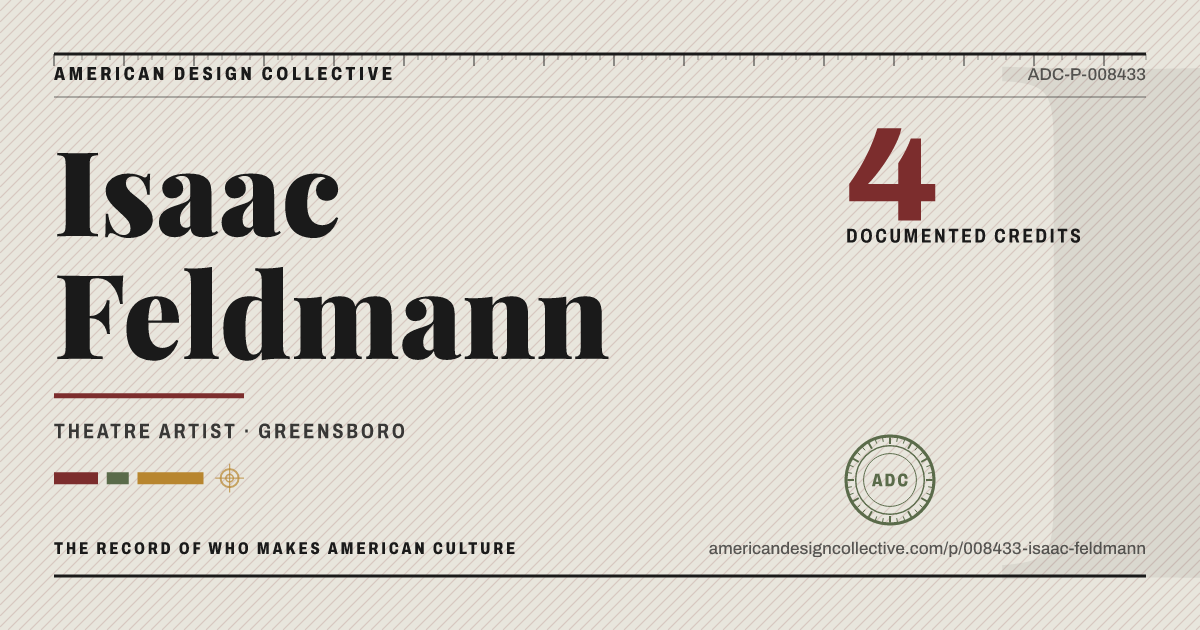 Registry card for Isaac Feldmann: the ADC seal, Isaac Feldmann, and how much is on record.