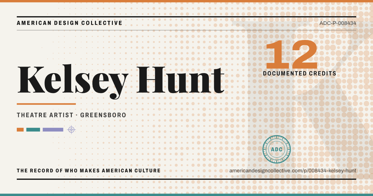 Registry card for Kelsey Hunt: the ADC seal, Kelsey Hunt, and how much is on record.