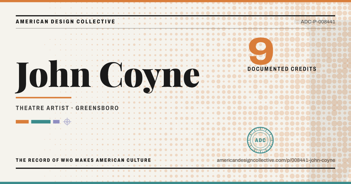 Registry card for John Coyne: the ADC seal, John Coyne, and how much is on record.