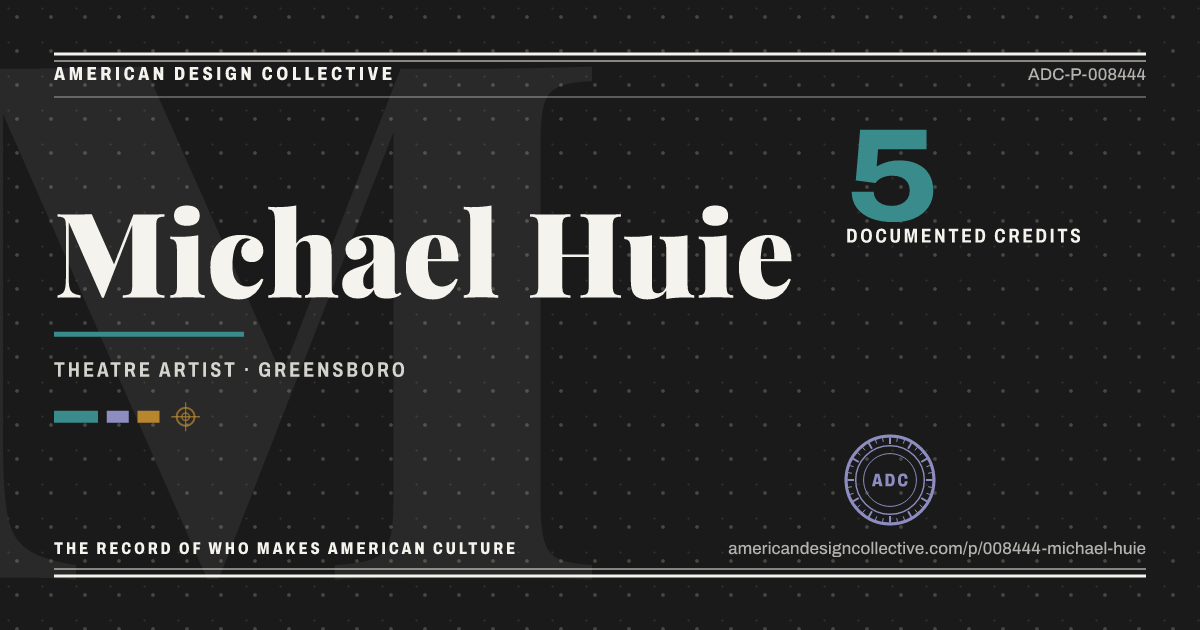 Registry card for Michael Huie: the ADC seal, Michael Huie, and how much is on record.