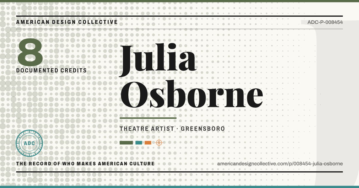 Registry card for Julia Osborne: the ADC seal, Julia Osborne, and how much is on record.