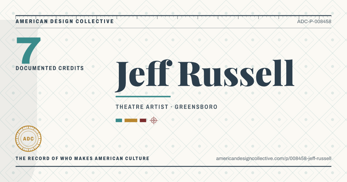 Registry card for Jeff Russell: the ADC seal, Jeff Russell, and how much is on record.