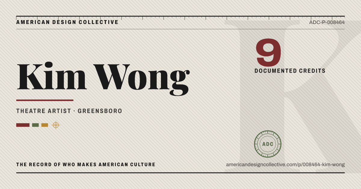 Registry card for Kim Wong: the ADC seal, Kim Wong, and how much is on record.