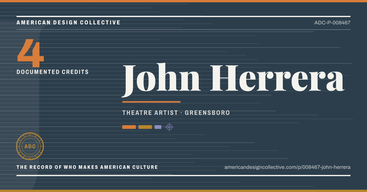 Registry card for John Herrera: the ADC seal, John Herrera, and how much is on record.