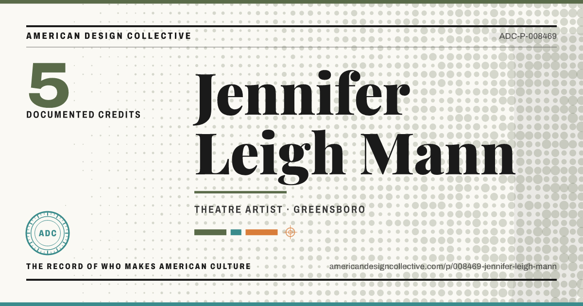 Registry card for Jennifer Leigh Mann: the ADC seal, Jennifer Leigh Mann, and how much is on record.