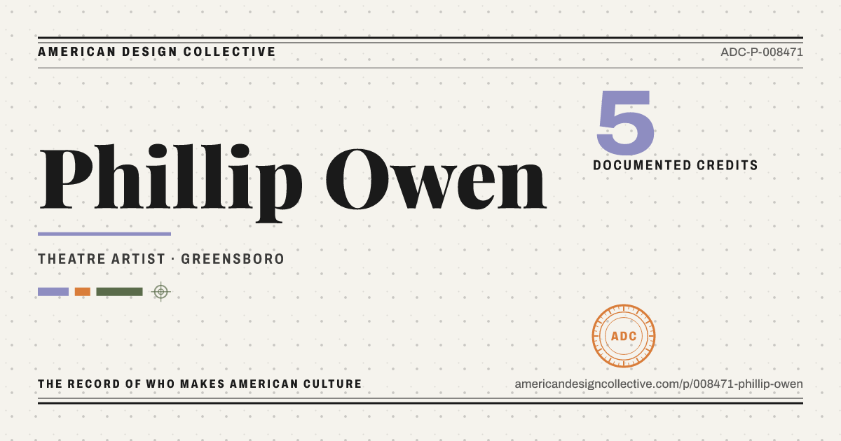 Registry card for Phillip Owen: the ADC seal, Phillip Owen, and how much is on record.